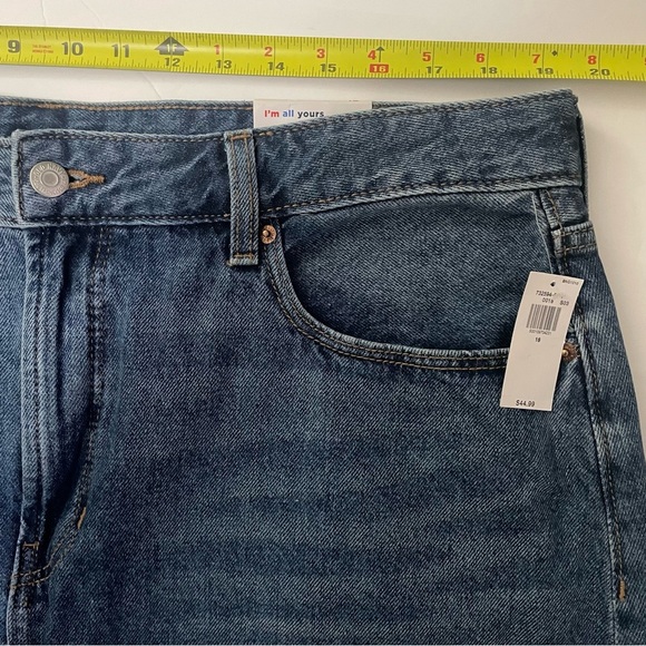 NWT Old Navy Women’s Size 18 Dark Blue A-Line Denim Skirt Front Slit Pockets - Picture 3 of 6